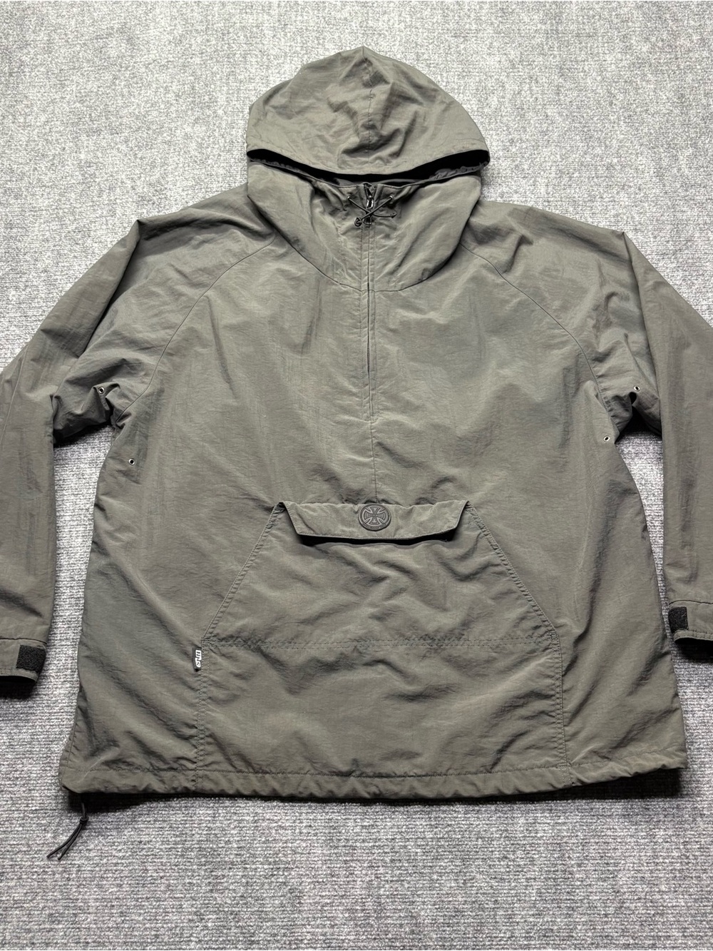 VTG Independent Trucks Anorak Jacket Mens 2XL Gray Skateboard Windbreaker Hoodie